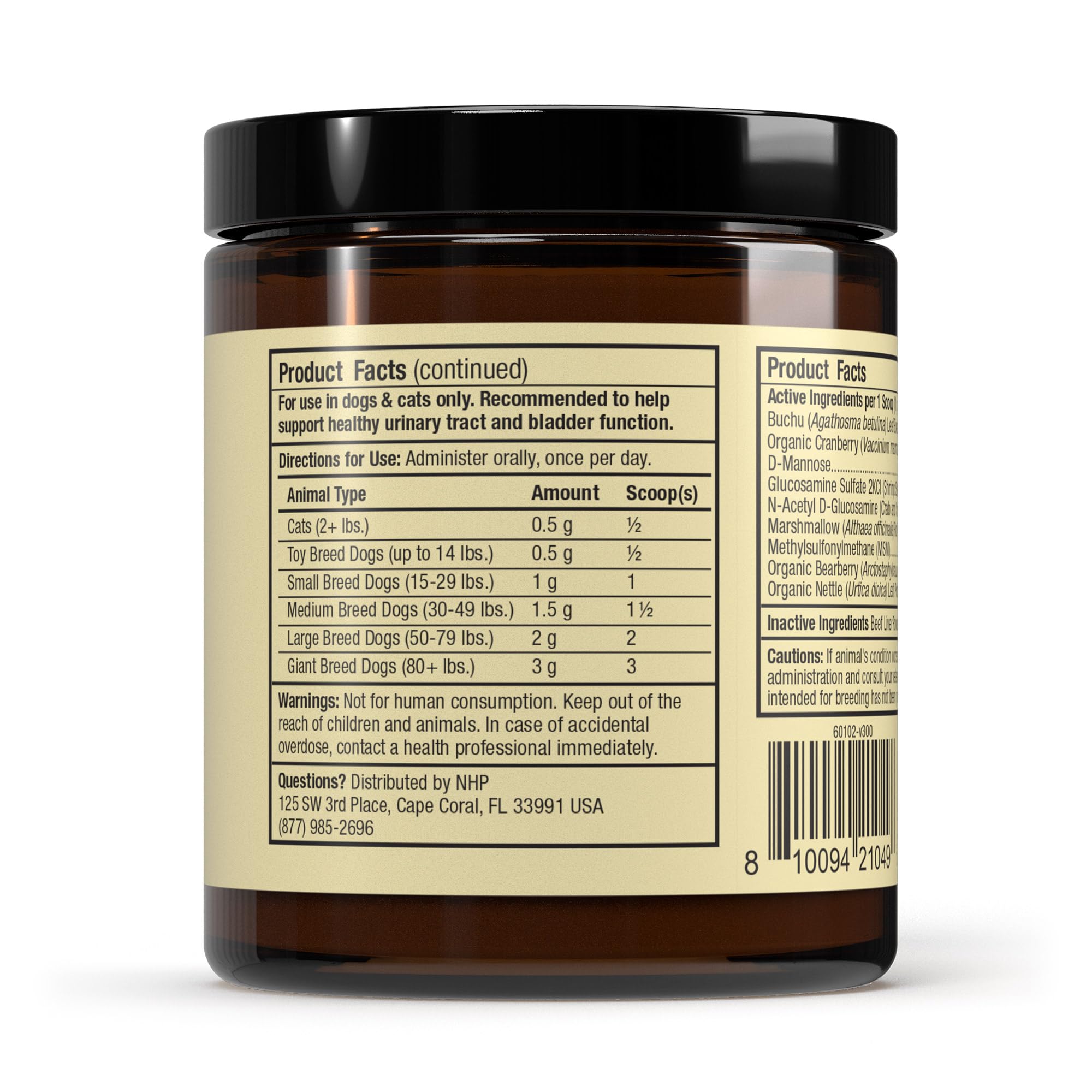 Bark & Whiskers Bladder Support, 3.17 Oz. (90 g), 90 Scoops, Supports Urinary Tract Health, with Cranbery & D-Mannose, Vet Formulated, Non-GMO, Dr. Mercola - Image 3