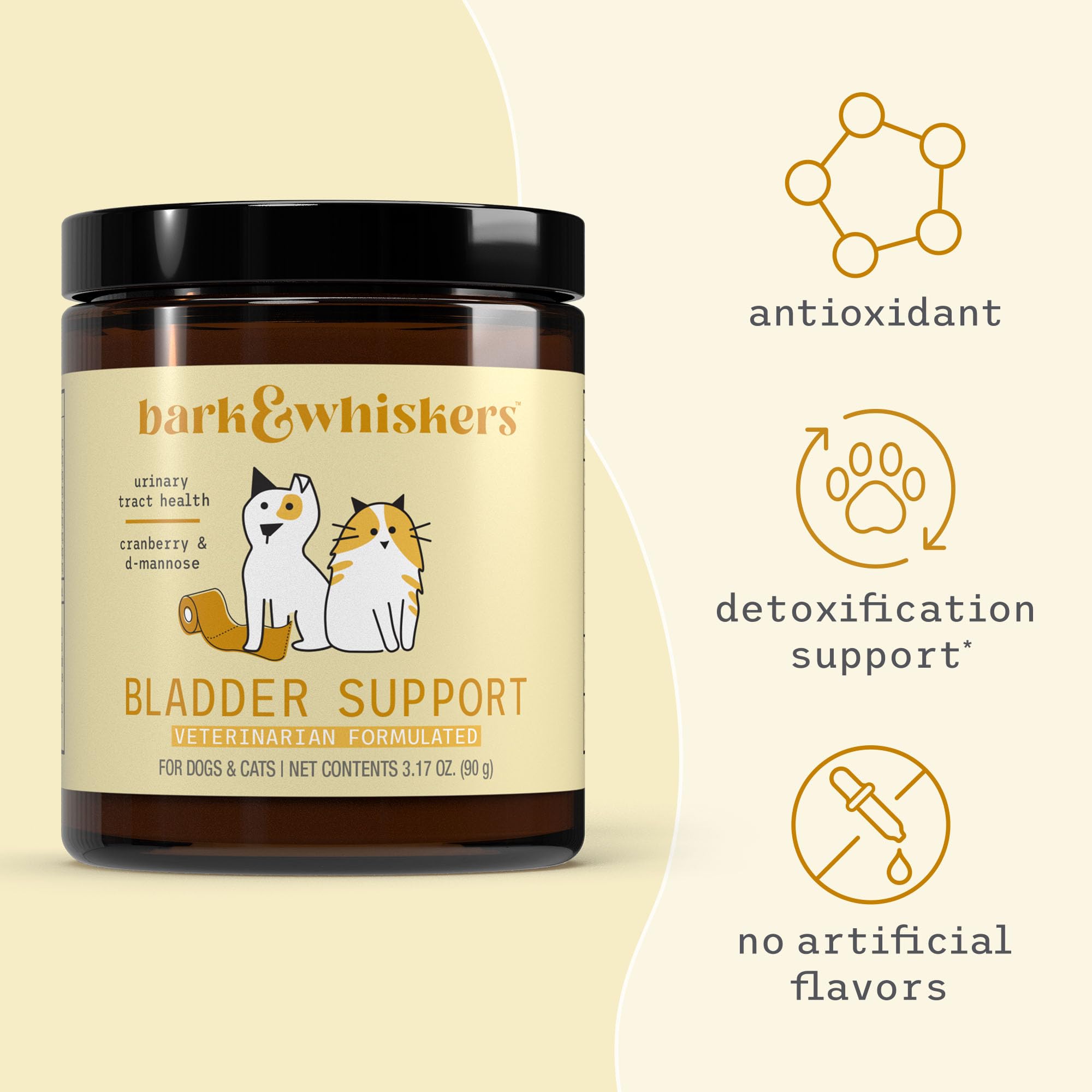 Bark & Whiskers Bladder Support, 3.17 Oz. (90 g), 90 Scoops, Supports Urinary Tract Health, with Cranbery & D-Mannose, Vet Formulated, Non-GMO, Dr. Mercola - Image 4