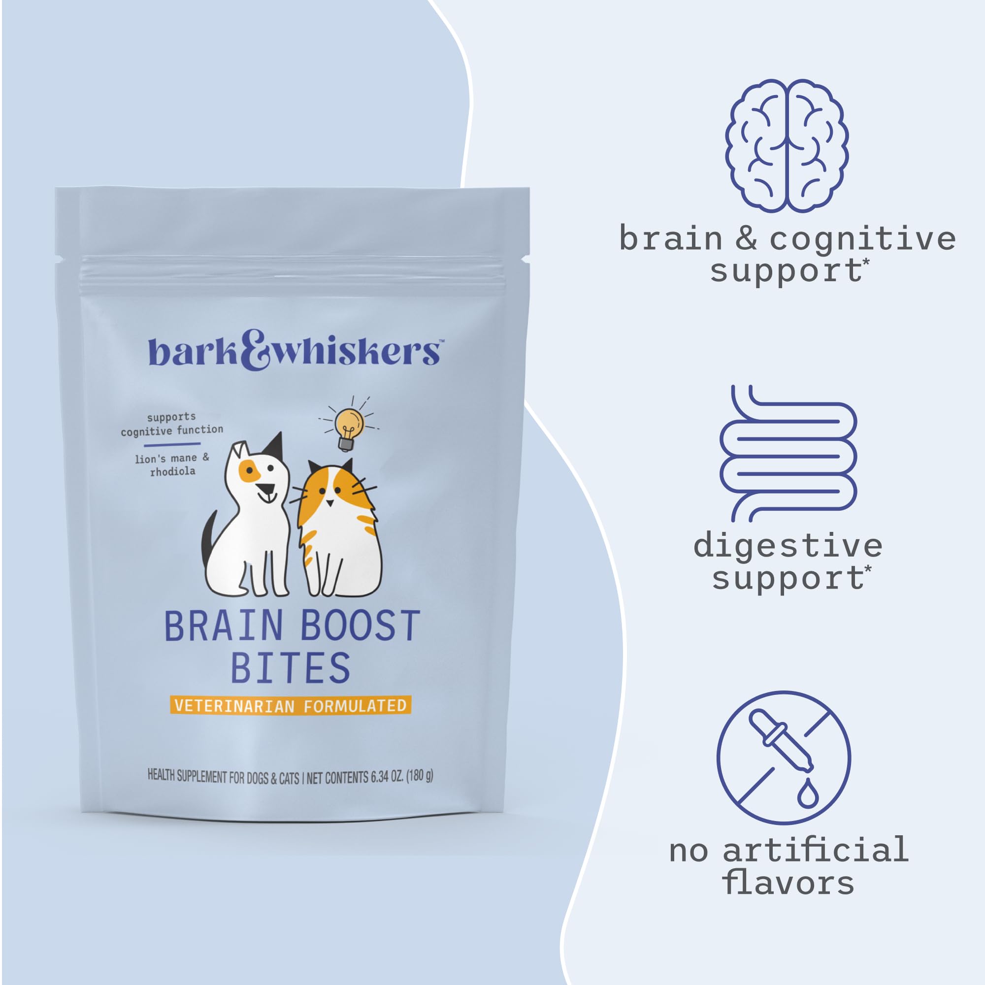 DR MERCOLA Bark & Whiskers Brain Boost Bites, 6.34 oz, 1 Bag, Gluten Free, Soy Free, Non-GMO - Image 4