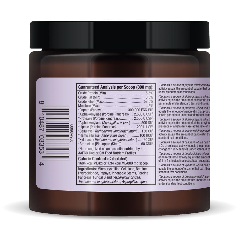 Dr. Mercola Bark & Whiskers Digestive Enzymes – Veterinarian Formulated – for Dogs & Cats – Non-GMO – 150 Scoops – Supports Kibble Digestion - Image 3