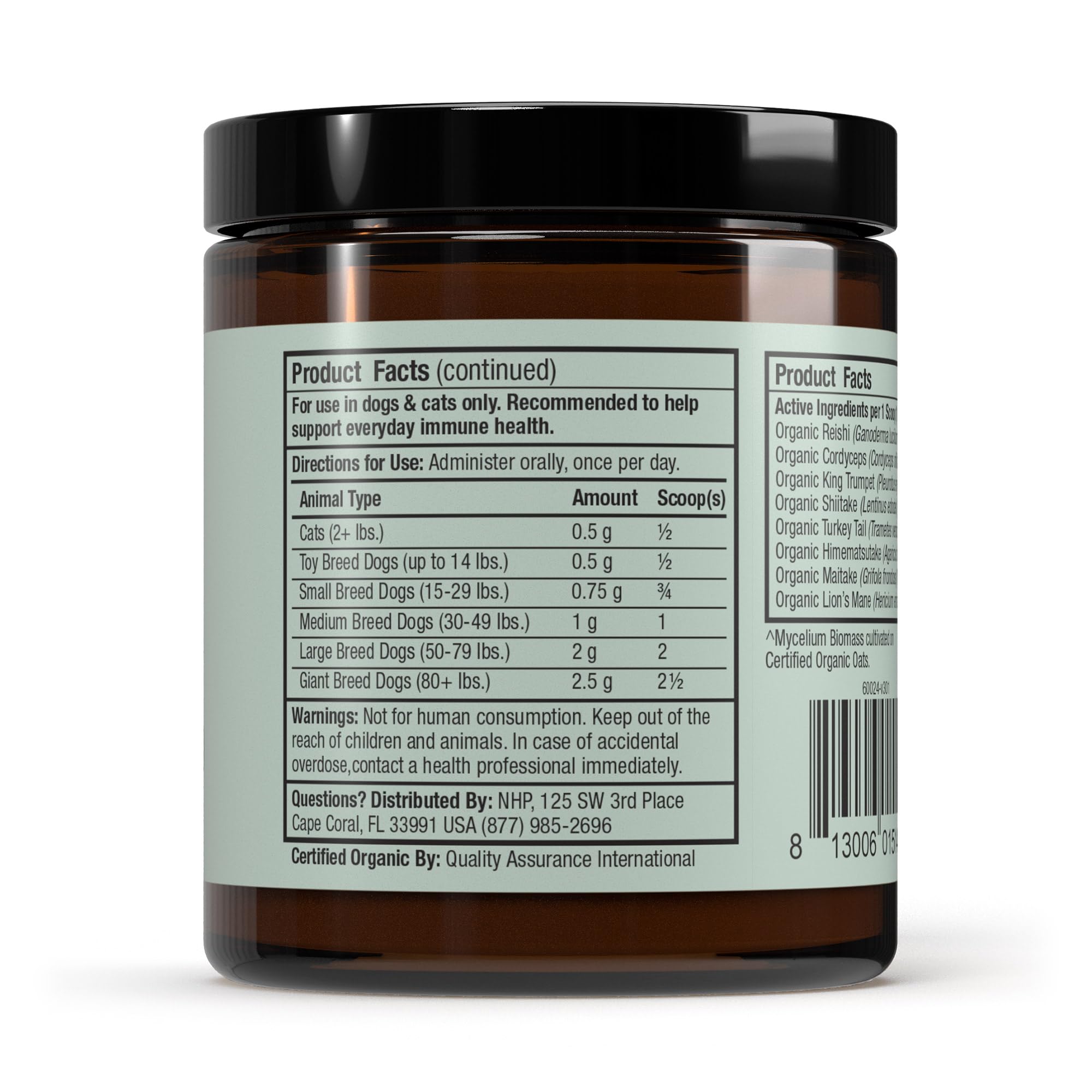 Dr. Mercola Bark & Whiskers Organic Fermented Mushroom Blend - Cat & Dog Supplement - Supports Digestive & Immune Health - Free from Additives, Filler & Gluten - 2.11 oz. (60 Scoops) - Image 3