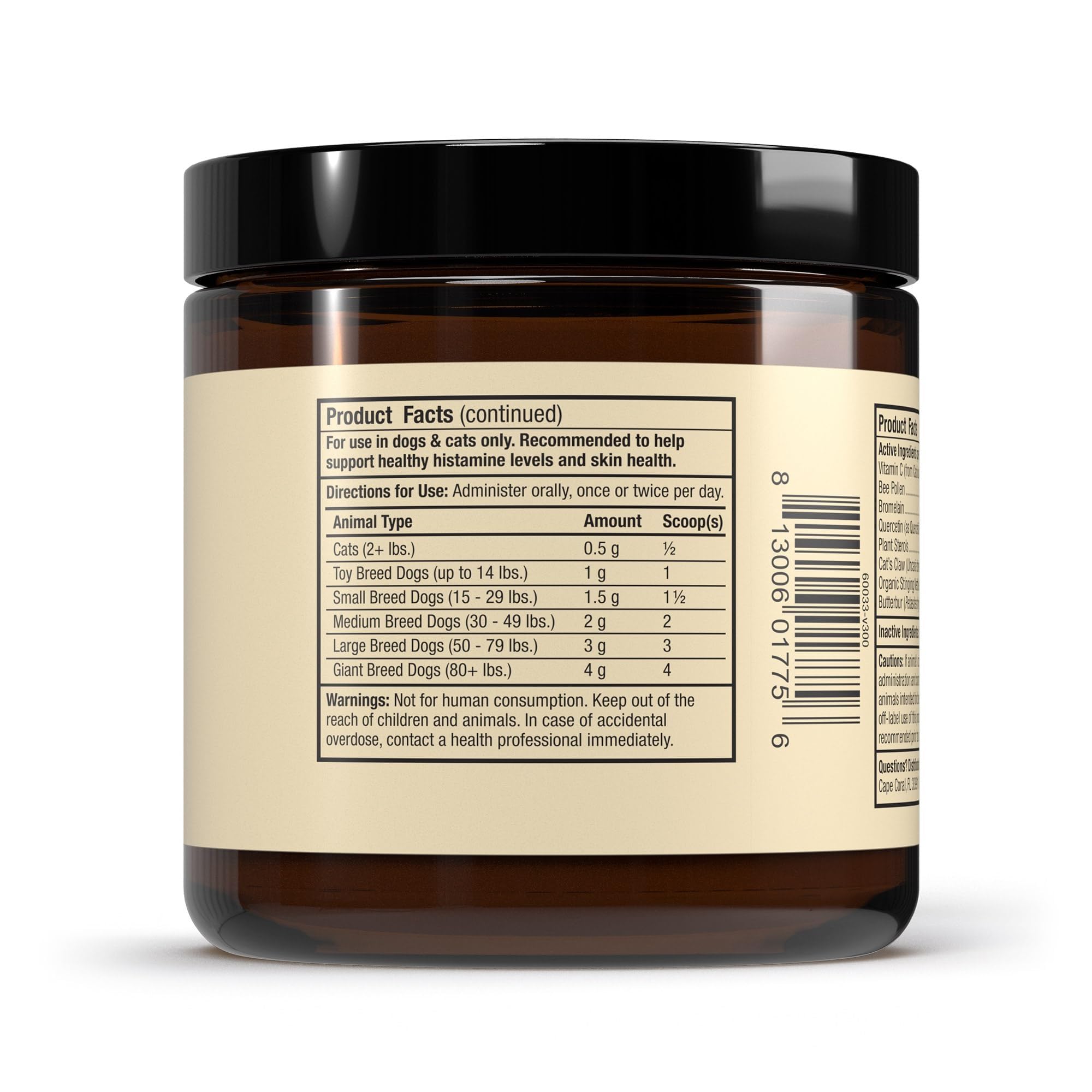 Dr. Mercola Bark & Whiskers Seasonal Support - Immune Support for Dogs & Cats - Quercetin - Butterbur Extract - Organic Stinging Nettle - 3.17 oz (90 Scoops) - Image 3