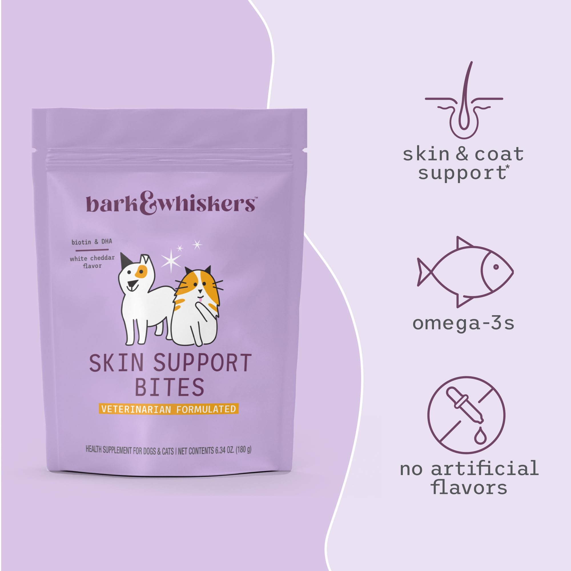 DR MERCOLA Bark & Whiskers Skin Support Bites, 6.34 oz, 1 Bag, Gluten Free, Soy Free, Non-GMO - Image 4