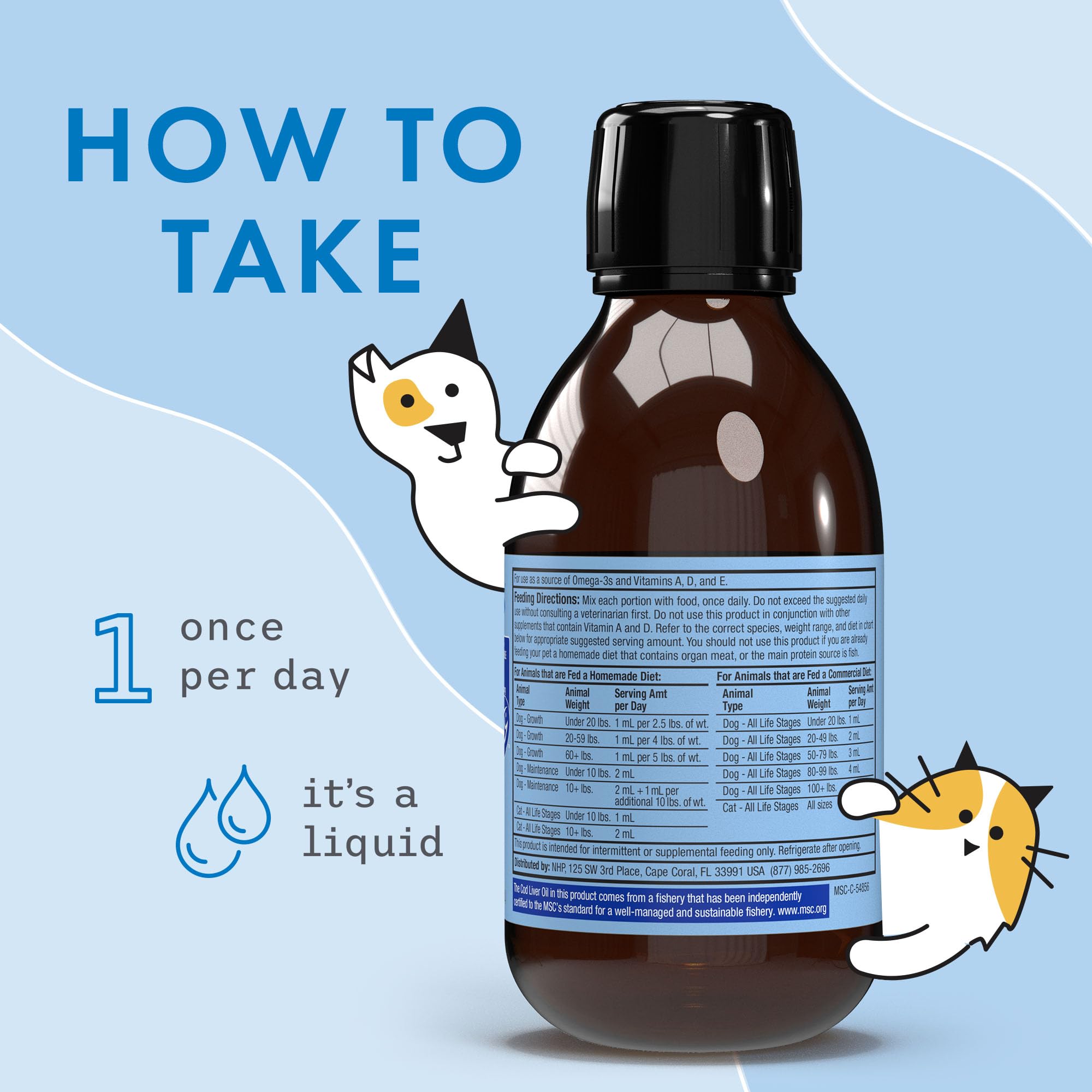 Dr. Mercola Bark & Whiskers Wild Alaskan Cod Liver Oil for Dogs & Cats, Omega-3s, Vitamin E, Skin and Coat, Joint Health, Veterinarian Formulated, Non-GMO - 6.8 Fl. Oz. (200 mL) - Image 6