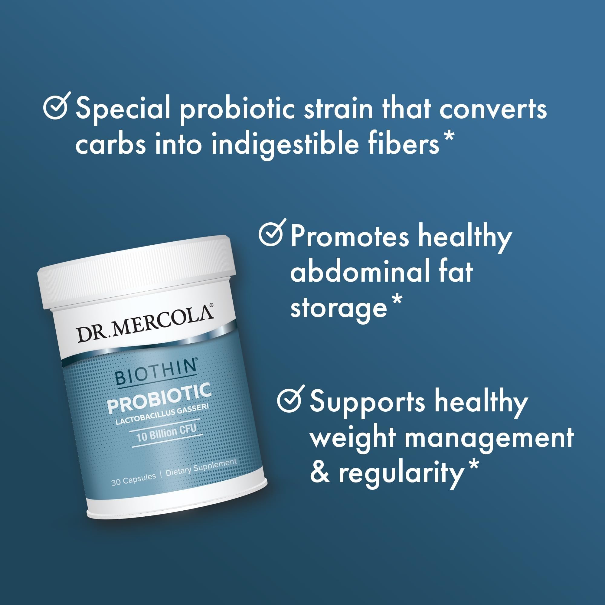 Dr. Mercola Biothin Probiotic - Lactobacillus Gasseri BNR17 - Supports Digestive Health & Metabolism - 30 Delayed-Release Capsules (30 Servings) - Image 5