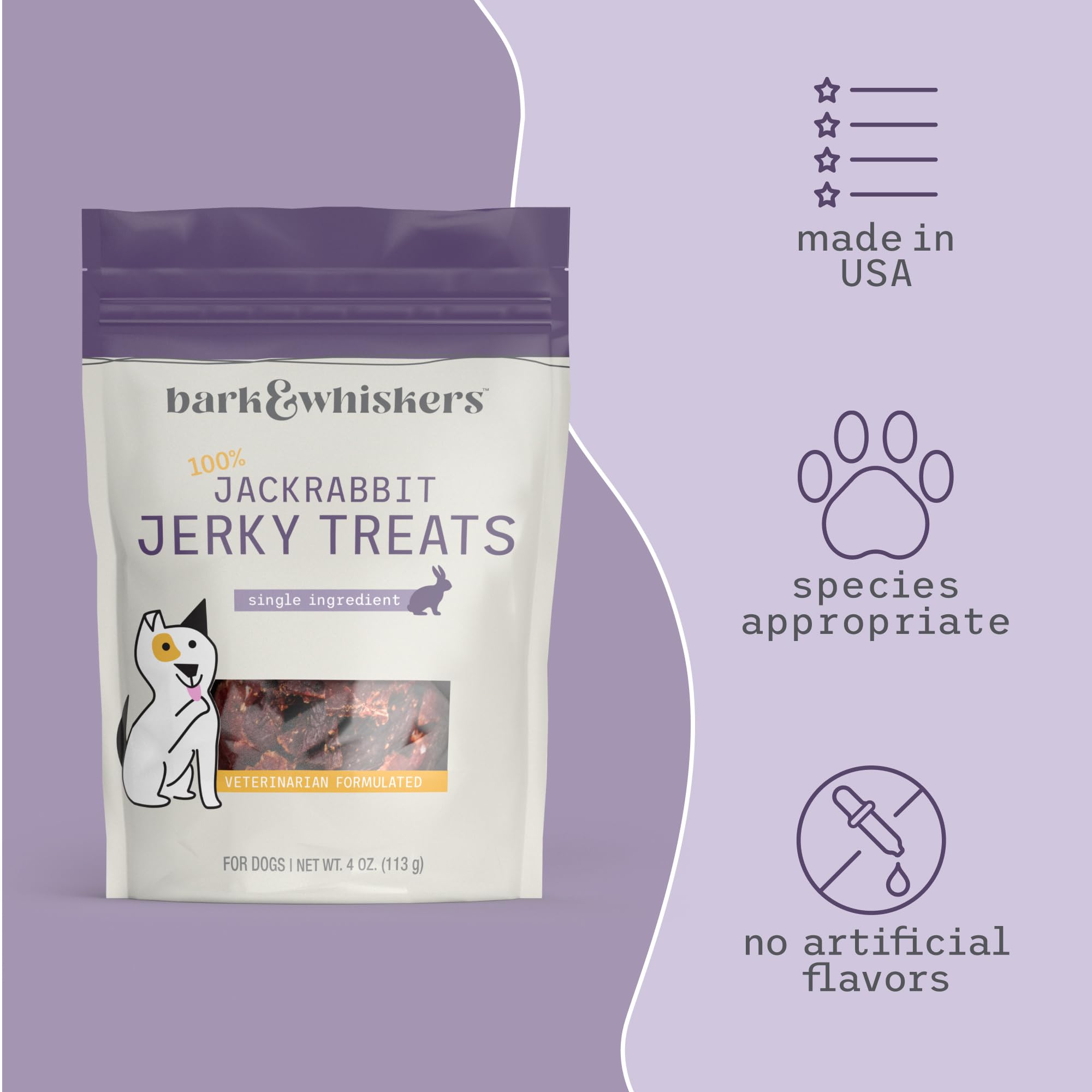 Dr. Mercola Jackrabbit Jerky for Dogs, 4 oz. (113g), Made with Wild Jackrabbit, Non GMO, Gluten Free, Soy Free - Image 3
