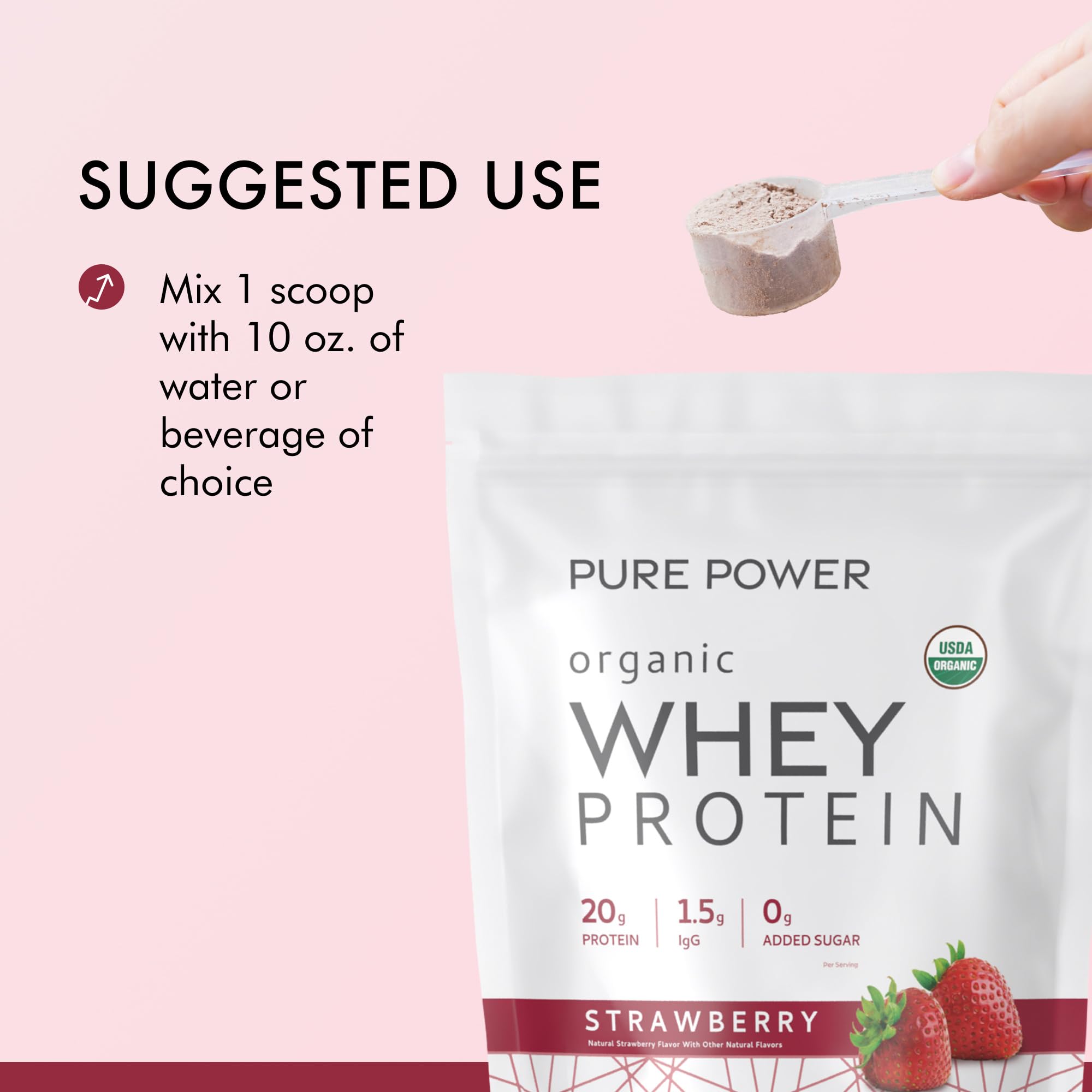 Dr. Mercola Pure Power Organic Whey Protein - 20 g Protein - Supports Muscle Growth & Energy - Grass-Fed Whey Concentrate - 15 Servings (20.60 oz) - Chocolate - Image 6
