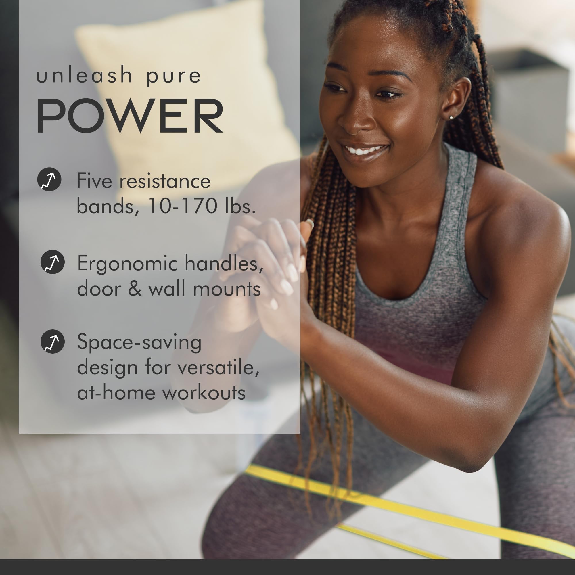 Dr. Mercola Pure Power Resistance Bands - Standard Set, 5 Bands, 10-170 lb - Image 4