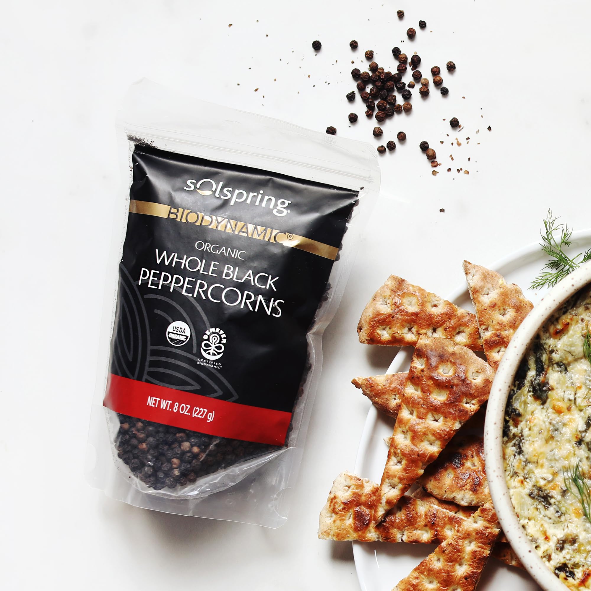 Dr. Mercola's Solspring Biodynamic Organic Whole Black Peppercorns, 8 Oz. (227g), about 227 Servings per Bag, Premium Black Pepper from India, Gluten Free, Soy Free, USDA Organic, Demeter Certified - Image 4