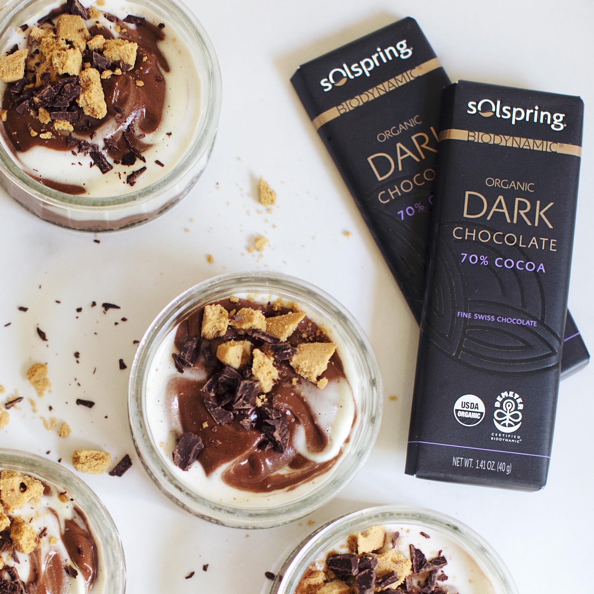 Dr. Mercola Solspring Dark Chocolate Bars - Biodynamic Organic Chocolate Snack - 70 Percent Cocoa - Cane Sugar - Gluten-Free, Non-GMO & Soy-Free - 1 Box (12 Bars) - Image 6