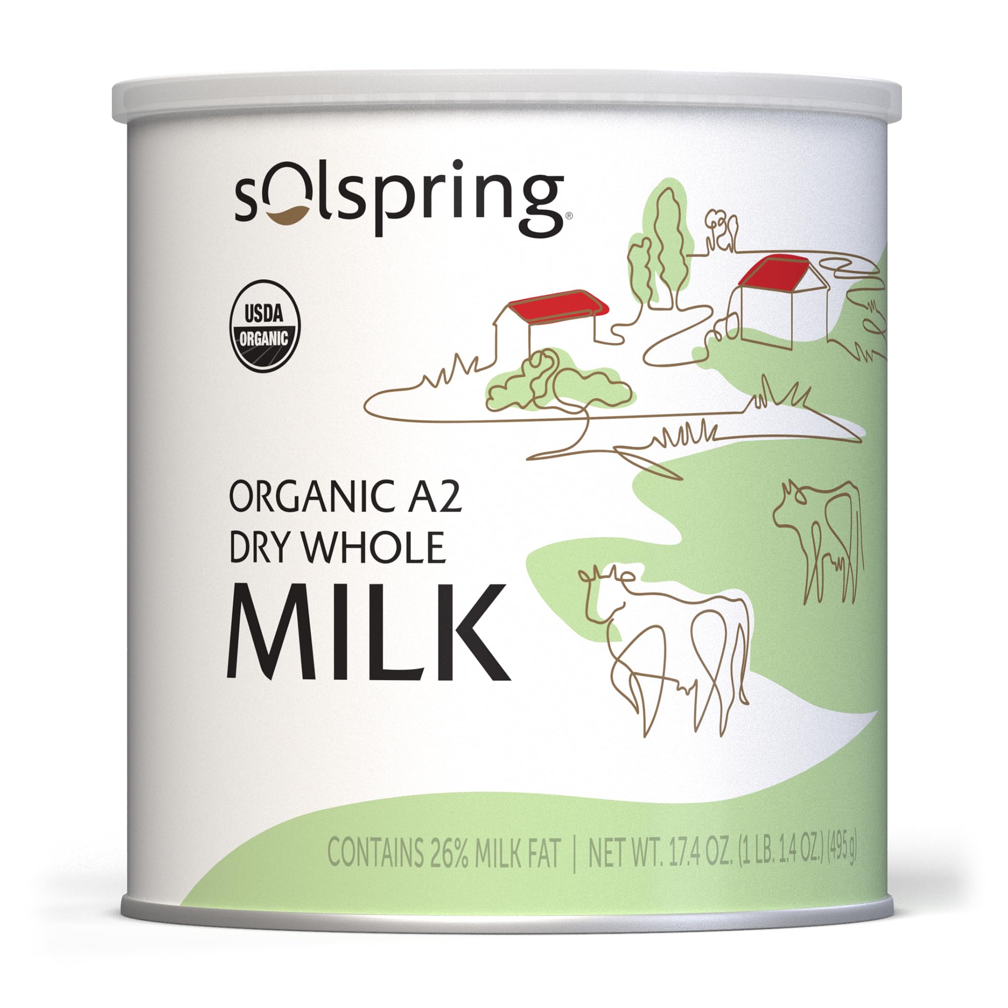 Dr. Mercola Solspring Organic A2 Dry Whole Milk - Powdered Milk with A2 Beta-Casein for Less Digestive Discomfort - Organic, Gluten-Free & Soy-Free - Original Flavor - 17.4 oz (15 Servings) - Image 5