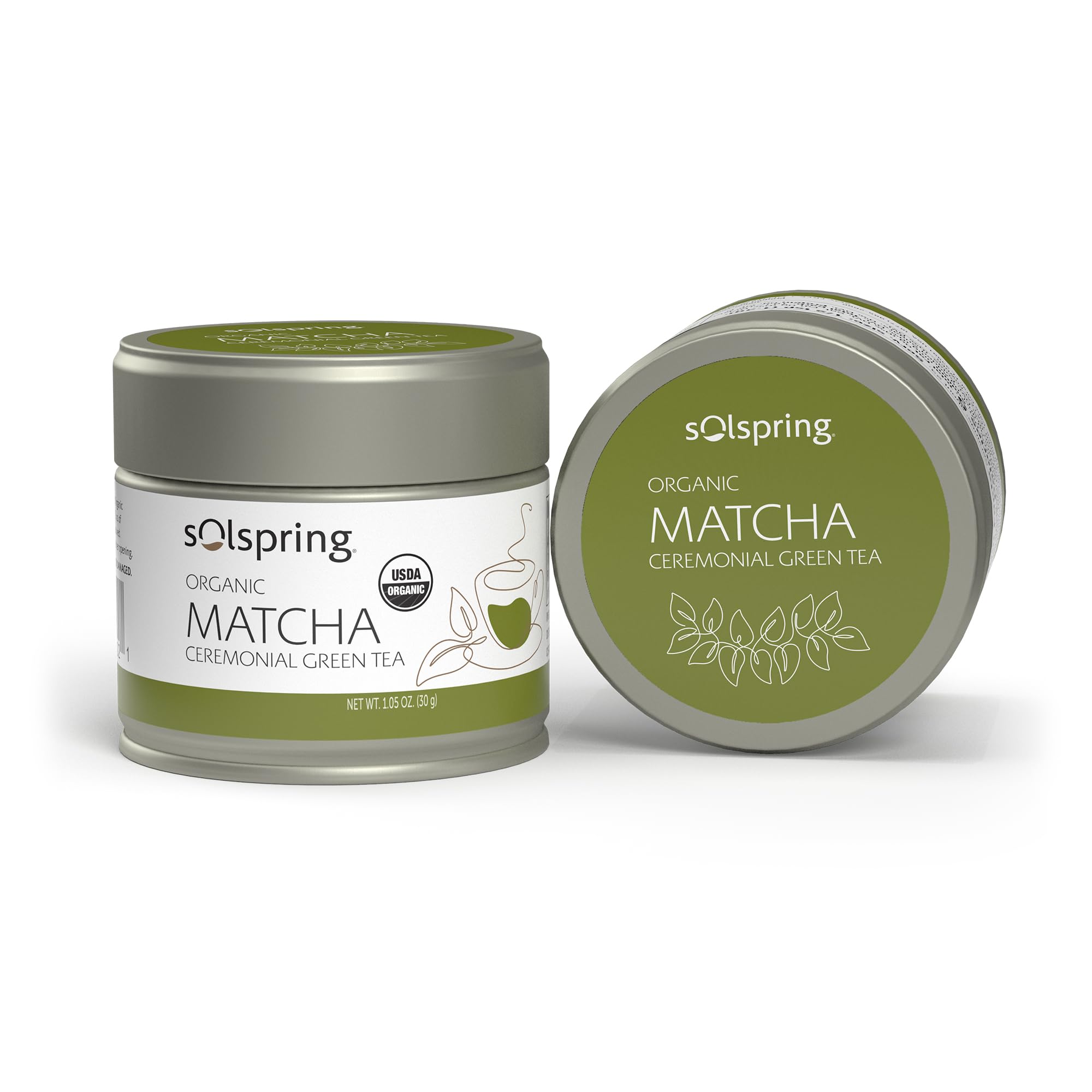 Solspring Organic Matcha Ceremonial Green Tea, 23 Servings (1 Tin), Certified USDA Organic, Non-GMO, Gluten Free, Soy Free, Dr. Mercola - Image 3
